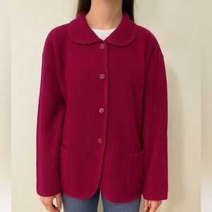 Elegant Berry Button-Up Women's Jacket